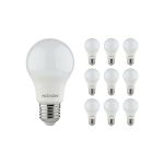 Confezione Multipack 10x Noxion Lucent Classic LED E27 Pera Ghiaccio 8W 806lm - 827 Bianco Molto Caldo | Sostitua 60W