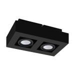 Eglo Soffitto Faretti Mendoza Acciaio Nero 9.4W 690lm - 830 Luce Calda -  | Dimmerabile - Adatto per 2x GU10