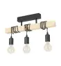 Eglo Luce da soffitto Townshend Acciaio Legna Nero Marrone | IP20 - Adatto per 3x E27 
