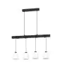 Eglo Luce Pendente Townshend 8 Acciaio Legna Nero | IP20 - Adatto per 4x E27 