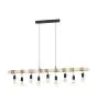 Eglo Luce Pendente Townshend Legna Acciaio Marrone Nero | IP20 - Adatto per 9x E27 