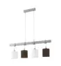 Eglo Luce Pendente Townshend 2 Acciaio Legna Bianca Marrone | IP20 - Adatto per 4x E27 
