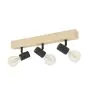 Eglo Luce da soffitto Townshend 3 Legna Acciaio Nero | IP20 - Adatto per 3x E27 