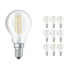Confezione Multipack 10x Ledvance Classic LED E14 Pera Filamento Chiara 4.2W 470lm - 927 Bianco Molto Caldo | Miglior resa cromatica - Dimmerabile - Sostitua 40W