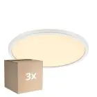 Confezione Multipack 3x Nordlux Bulkhead LED Oja 29 18W 827 1700lm Bianca IP20 | Dimmerabile a 3 livelli - Bianco Molto Caldo