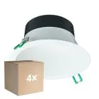 Confezione Multipack 4x Philips Downlight LED Coreline DN142B Aluminium Bianca 11W 1200lm 60D - 830 Luce Calda | Ritaglio 155mm - IP20 - Bianca Riflettore