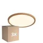 Confezione Multipack 3x Nordlux LED Luce da soffitto Oja 29 Legna 17W 1600lm - 827 Bianco Molto Caldo | Dimmerabile