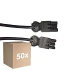 Confezione Multipack 50x Noxion GST - Compatibile Cavo di prolunga Nero - Maschio + Femmina - 1m - 3 pole 1,5mm2