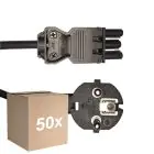 Confezione Multipack 50x Noxion GST-Compatibile Cavo di alimentazione - Femmina + Schuko Europlug - Nero 1.5m - 3 pole 0.75mm2