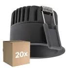 Confezione Multipack 20x Ledvance Faretti LED Scurolight Aluminium Nero 8W 680lm 36D - 930 Luce Calda | Ritaglio 68mm - IP44 - Miglior resa cromatica - Dimmerabile