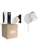 Confezione Multipack 6x D'Lite Luce Da Parete Beitem Ghiaccio Bianca FSC Legna | Adatto Per 1x GU10